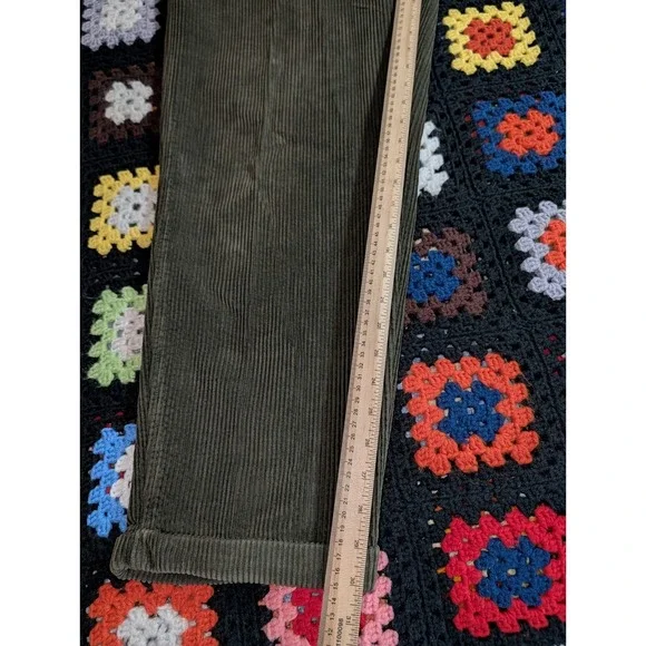 Vtg 90's Field Gear Men's Wide Wale Corduroy Green Pants Cuffed 36x32 (35x30) - Picture 2 of 6